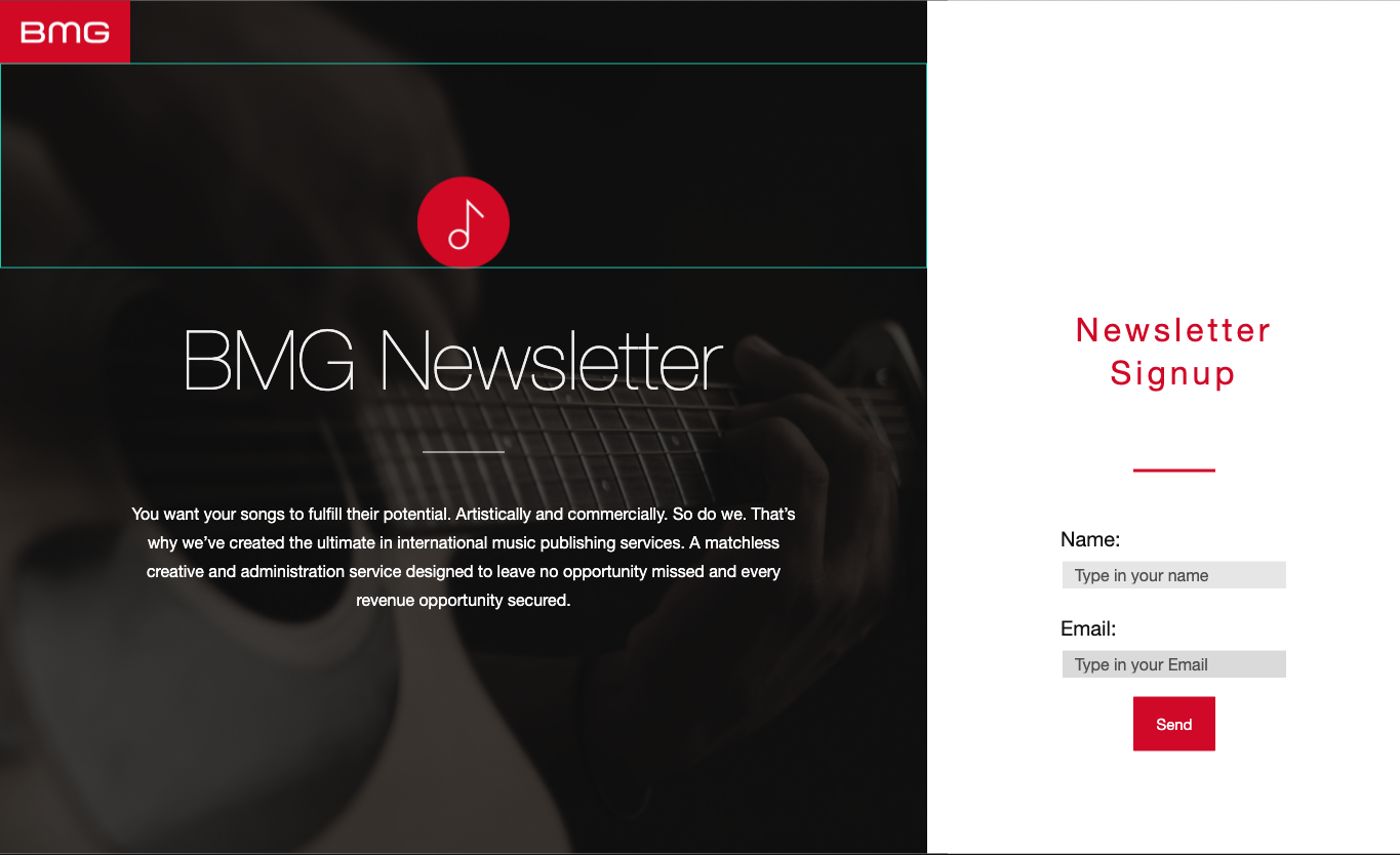 BMG: Newsletter Signup